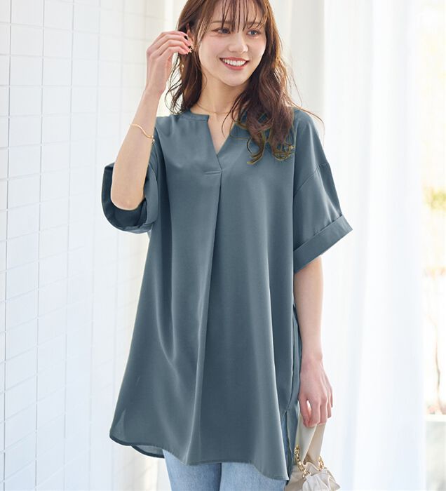 チュニックブラウス ラッフルフリルチュニックブラウス | NATURAL BEAUTY BASIC