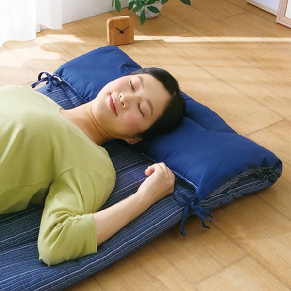 「先染め綿しじら大判ごろ寝長座布団（座布団・座布団カバー）」｜詳細画像