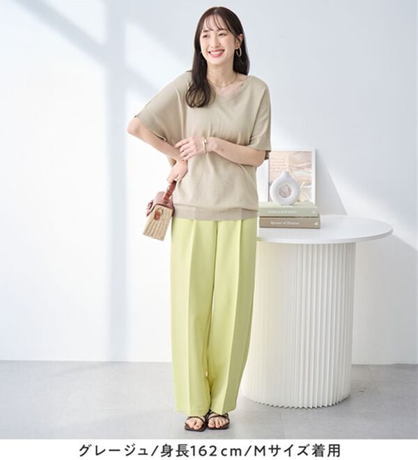 alotta（アロッタ）の「ゆるっと涼やかＶネックプルオーバー（ニット・セーター）」｜詳細画像