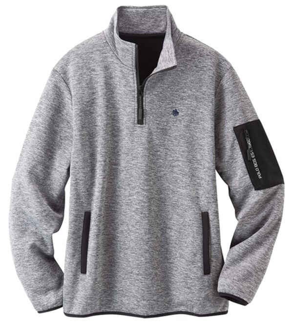 「＜ポロ・ビーシーエス＞裏フリースハーフジップトレーナー（メンズトレーナー）」｜杢グレー