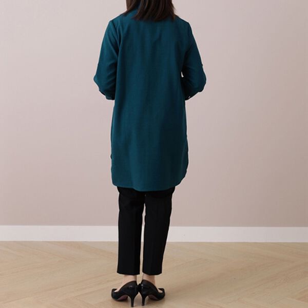 BELLUNA（ベルーナ）の「麻調素材ピンタックデザインチュニック（チュニック）」｜詳細画像