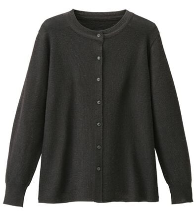 「ウール混万能丸首カーディガン（ニットカーディガン）」