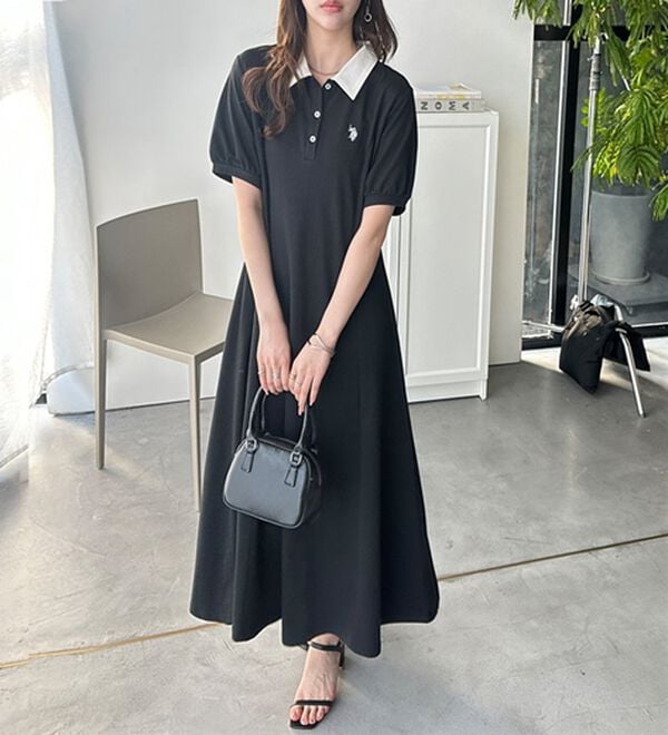 GeeRA（ジーラ）の「【Ｕ．Ｓ．ＰＯＬＯＡＳＳＮ】ポロ衿ワンピ―ス（その他ワンピース）」｜詳細画像
