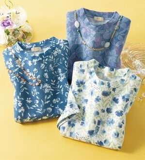 ルフラン（ルフラン）の「【３色組】毎日お洒落に＊花柄プリントプルオーバー（カットソー）」｜詳細画像