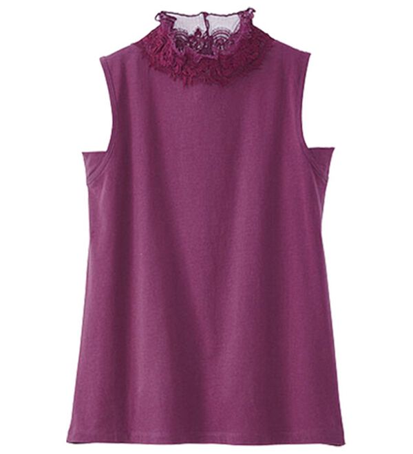 BELLUNA（ベルーナ）の「綿１００％脇汗対策エレガントハイネックインナー（タンクトップ・キャミソール）」｜プラム