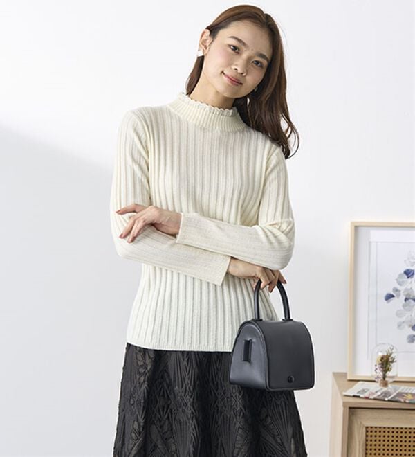 BELLUNA（ベルーナ）の「ウール入りウォッシャブルセーター（ニット・セーター）」｜詳細画像