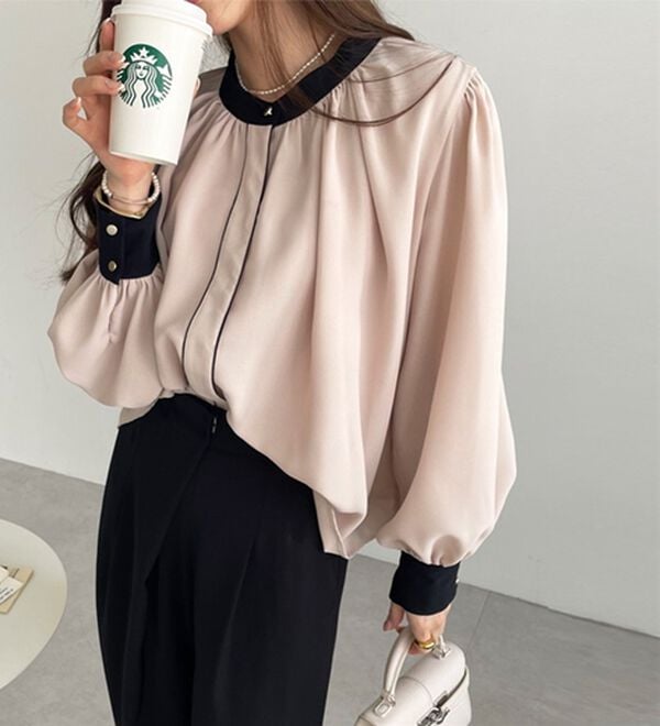 GeeRA（ジーラ）の「前後２ＷＡＹバイカラーブラウス（ブラウス）」｜詳細画像