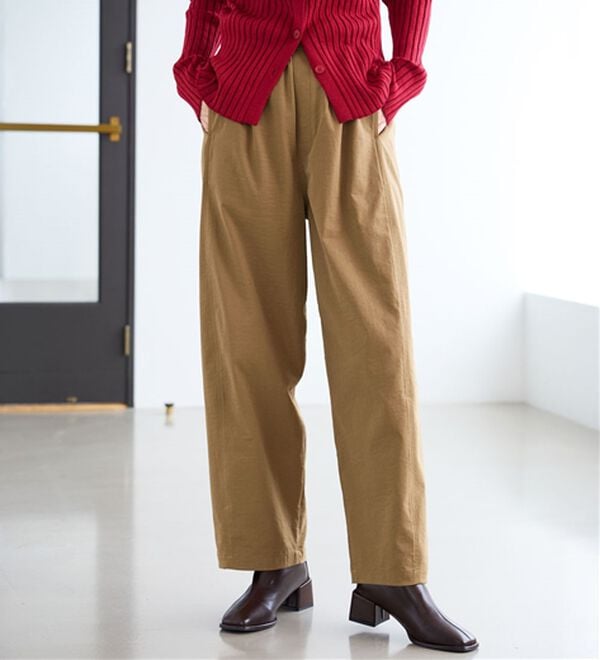 BELLUNA（ベルーナ）の「サラもち！快適ビンテージ調素材カーブパンツ（ワイドパンツ・ガウチョ）」｜詳細画像