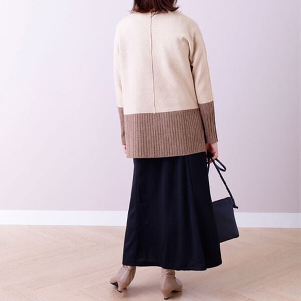 BELLUNA（ベルーナ）の「袖＆裾配色ニットプルオーバー（ニット・セーター）」｜詳細画像