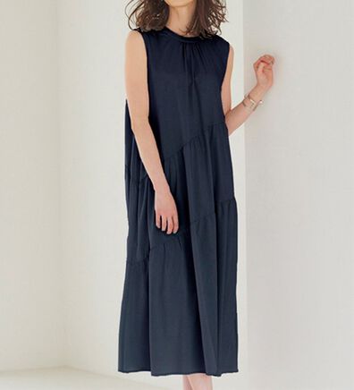 RANAN（ラナン）の「ひんやり裏地付！ななめティアードワンピ（その他ワンピース）」