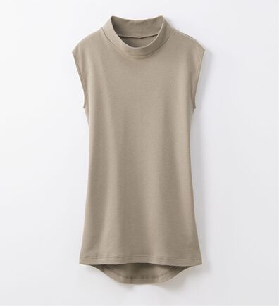 LAVIENNE（ラヴィエンヌ）の「綿１００％吸湿発熱あったかインナー　ハイネックノースリーブインナー（肌着・インナーウェア）」