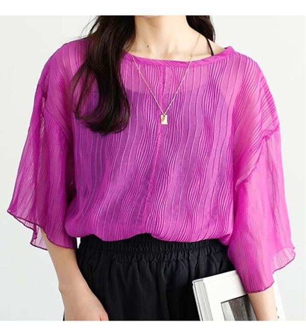 GeeRA（ジーラ）の「前後２ＷＡＹシアーＴシャツブラウス（ブラウス）」｜詳細画像