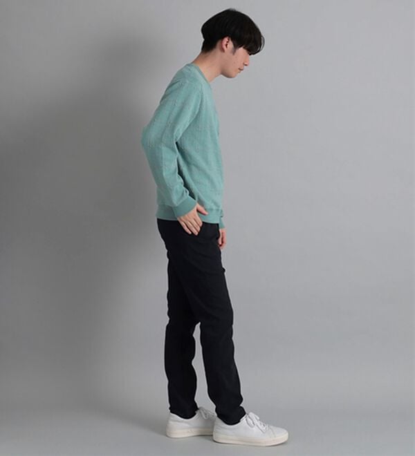 「＜コムルヴァン・オム＞チェック柄ふくれジャカードトレーナー（メンズトレーナー）」｜詳細画像