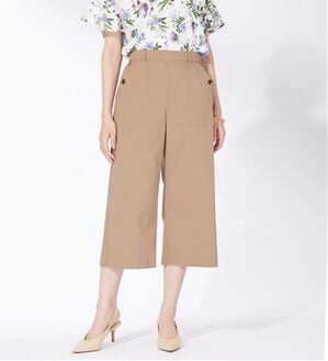 BELLUNA（ベルーナ）の「サラリ綿混ベイカーキュロットパンツ（その他パンツ）」｜ベージュ