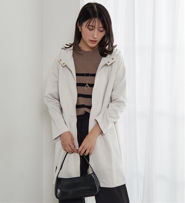 BELLUNA（ベルーナ）の「衿デザインロング丈パーカー（パーカー）」｜詳細画像