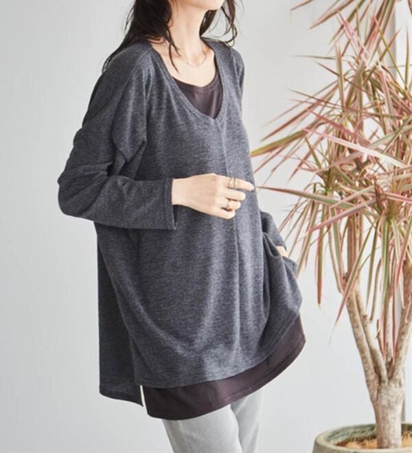 RANAN（ラナン）の「レイヤード風ニットソーチュニック（チュニック）」｜詳細画像
