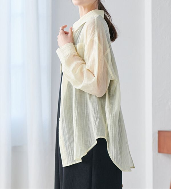 RANAN（ラナン）の「バックスリットシアーシャツ（シャツ）」｜詳細画像