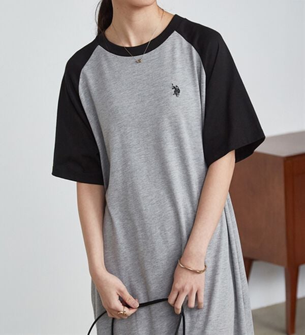 RANAN（ラナン）の「＜Ｕ．Ｓ．ＰＯＬＯ　ＡＳＳＮ．＞ラグランカットソーＡラインワンピース（カットソーワンピース）」｜詳細画像