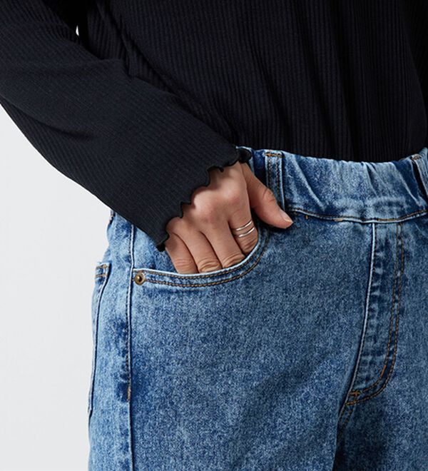 A HAPPY MARILYN（アハッピーマリリン）の「【Ｍ～８Ｌ】【選べる丈】魔法の美ライン ストレッチ スキニー デニムパンツ（スリム・スキニーパンツ）」｜詳細画像