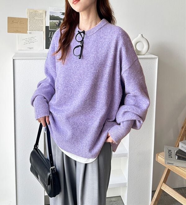 GeeRA（ジーラ）の「ゆるっと柔らか！袖ボリュームメランジニット（ニット・セーター）」｜詳細画像