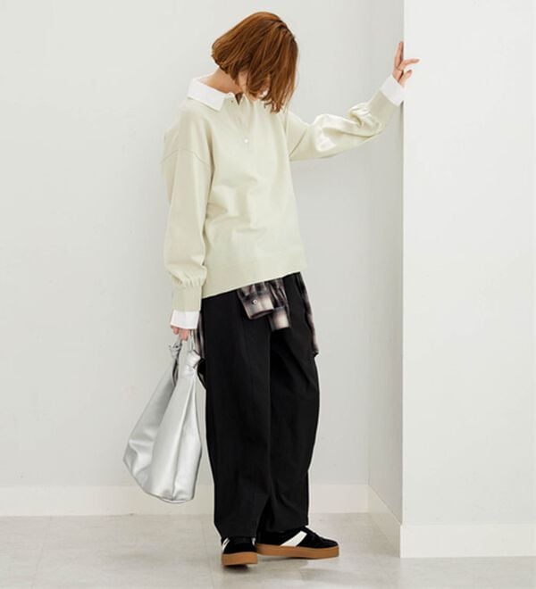BELLUNA（ベルーナ）の「シャツ衿使いニットプルオーバー（ニット・セーター）」｜詳細画像