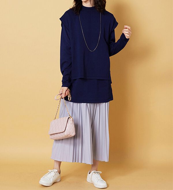 BELLUNA（ベルーナ）の「ベスト付ニットチュニックアンサンブル（アンサンブル）」｜詳細画像