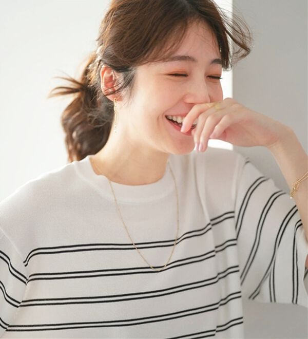 BELLUNA（ベルーナ）の「肌に張り付かない！シャリ冷や高見えニットＴ（ニット・セーター）」｜詳細画像