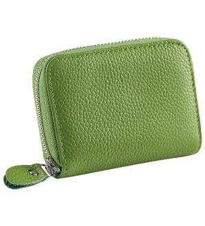 BELLUNA（ベルーナ）の「たくさん入る！牛革ジャバラ式カードケース（財布・パスケース）」｜グリーン