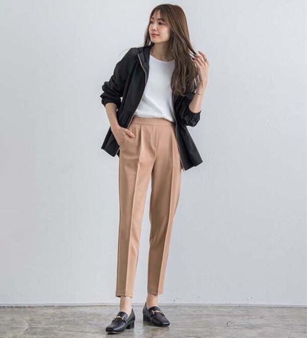 Pierrot（ピエロ）の「【選べる丈】高見えすっきりテーパードパンツ（フルレングスパンツ）」｜詳細画像