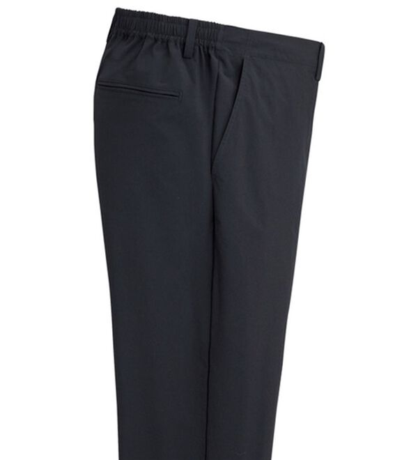 「ひやのびナイロンストレッチスラックス（メンズスラックス）」｜ブラック