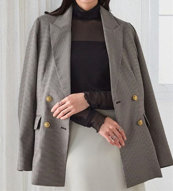 RANAN（ラナン）の「洗える！ゴールド調ボタンWテーラードジャケット（テーラードジャケット）」｜詳細画像