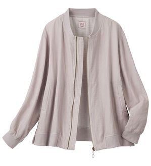 ルフラン（ルフラン）の「軽量ダブルガーゼブルゾン（ブルゾン）」｜ライトグレー ショート丈