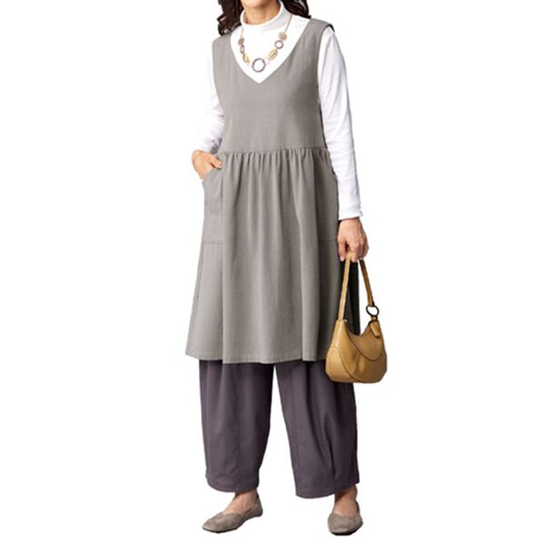 BELLUNA（ベルーナ）の「綿ガーゼ素材デザインジャンパードレス（ジャンパースカート）」｜詳細画像