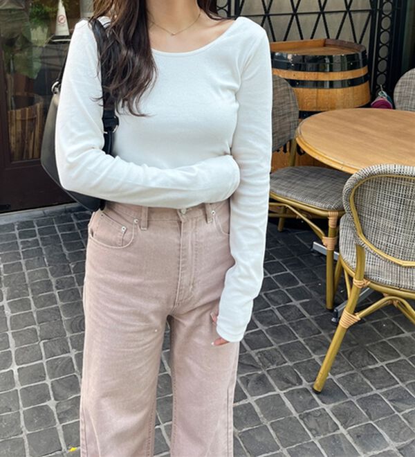 GeeRA（ジーラ）の「バックオープンリブトップス（カットソー）」｜詳細画像