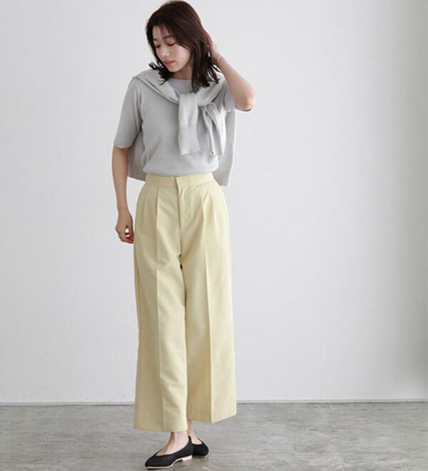 Pierrot（ピエロ）の「【洗濯機で洗える】多機能ニット５分袖トップス（ニット・セーター）」｜詳細画像