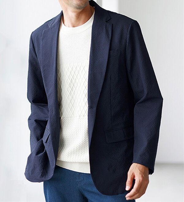 RHC ネイビー シアサッカー　ジャケット　M RHC ネイビー シアサッカー ジャケット M RHC ネイビー シアサッカー