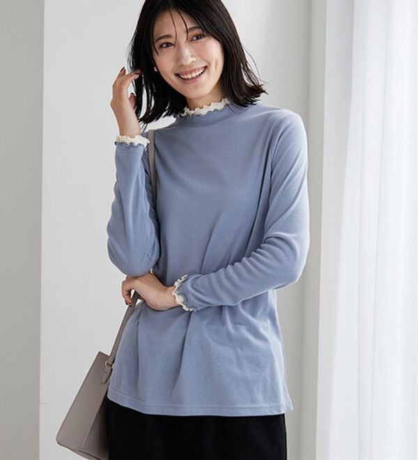BELLUNA（ベルーナ）の「重ね着風フリル衿プルオーバー（カットソー）」｜詳細画像