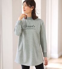 BELLUNA（ベルーナ）の「裏毛リブデザイン大人のロゴチュニック（カットソー）」