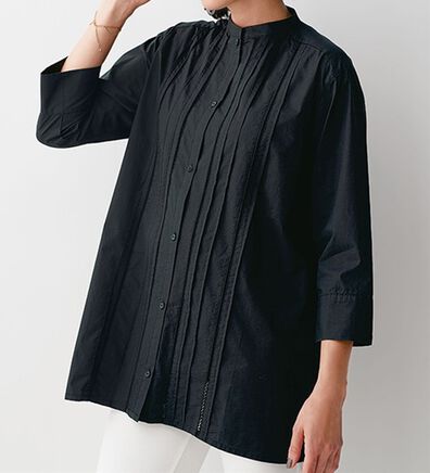 BELLUNA（ベルーナ）の「マーゼライズコットン１００％　アルガンオイル加工ピンタック使いブラウス（ブラウス）」