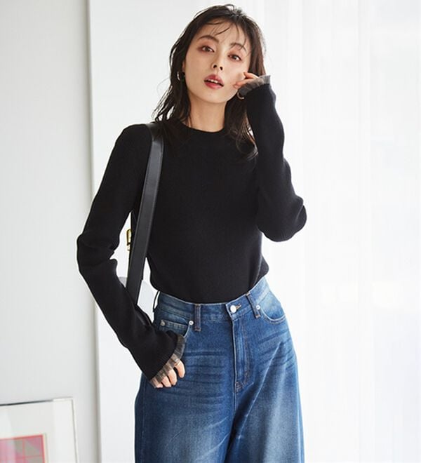 RANAN（ラナン）の「シアーフリルハイネックリブニット（ニット・セーター）」｜詳細画像