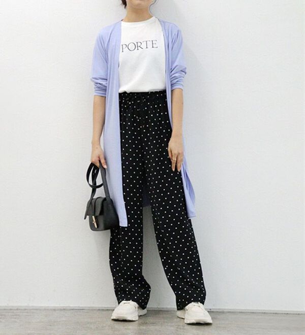 Pierrot（ピエロ）の「【接触冷感】楽ちんキレイ見えワイドイージーパンツ（フルレングスパンツ）」｜詳細画像