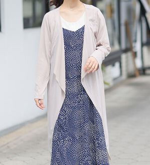 A HAPPY MARILYN（アハッピーマリリン）の「【Ｍ～８Ｌ】長袖トッパーカーディガン（ニットカーディガン）」｜アイスグレー