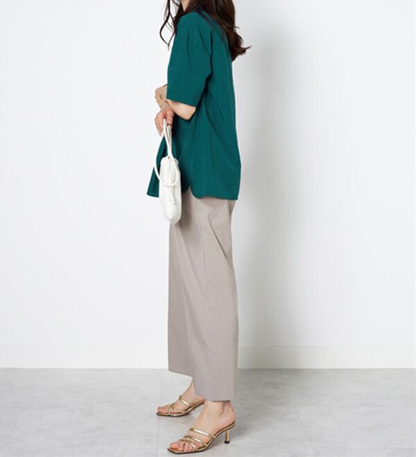 BELLUNA（ベルーナ）の「麻調素材スキッパーブラウス（ブラウス）」｜詳細画像