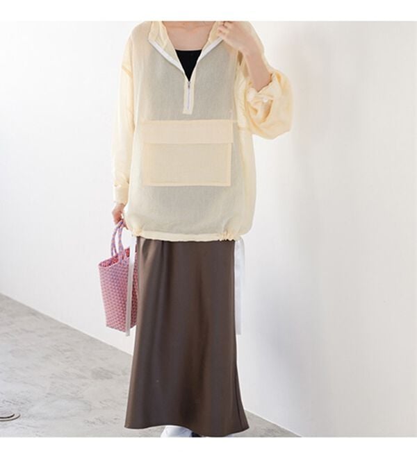 GeeRA（ジーラ）の「シアー素材ストライプアノラックパーカー（パーカー）」｜詳細画像