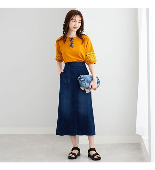 BELLUNA（ベルーナ）の「袖レース切替デザインプルオーバー（カットソー）」｜詳細画像