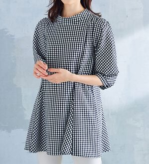 BELLUNA（ベルーナ）の「着痩せ！サッカー素材切替ブラウス（ブラウス）」｜詳細画像