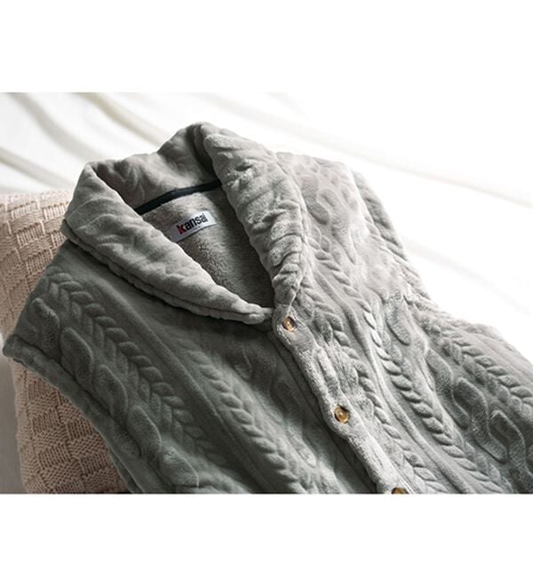 「【２色組】＜カンサイ＞軽やか暖かルームベスト（メンズルームウェア）」｜詳細画像