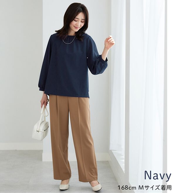 BELLUNA（ベルーナ）の「【再入荷】ボリューム袖美人顔バックフレアーＴブラウス（ブラウス）」｜詳細画像