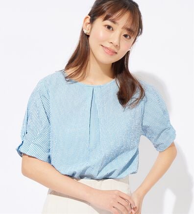 alotta（アロッタ）の「【接触冷感】ぽこぽこ素材袖タックブラウス（ブラウス）」