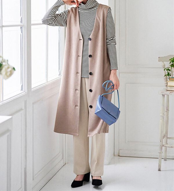 BELLUNA（ベルーナ）の「スエード調素材３ｗａｙジャンパードレス（ジャンパースカート）」｜詳細画像